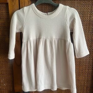 Mebie Baby Ribbed Long-Sleeve Ivory Dress